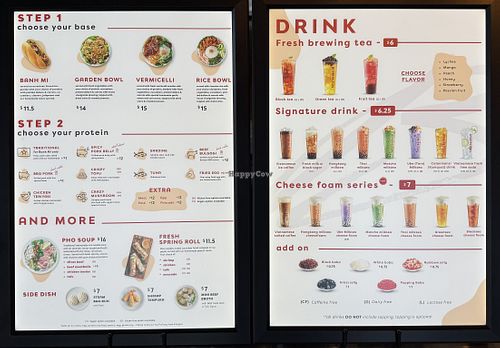 Menu at counter   at Banh Mi Zon  in Petaluma