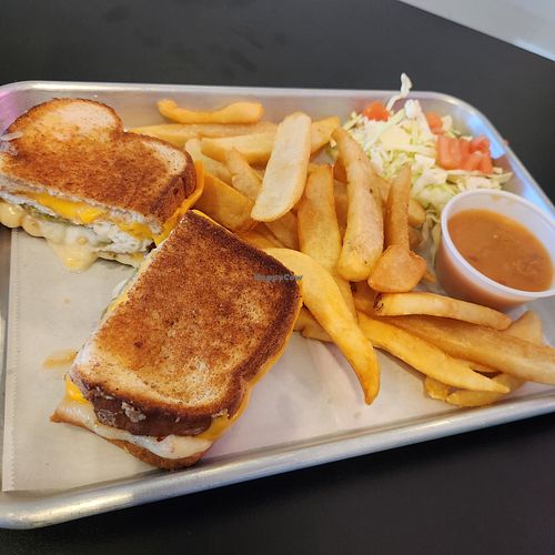 Vegetarian Relleno Grilled Cheese served with French fries and ranchera sauce for dipping at Chiquita Rosita's in Barstow