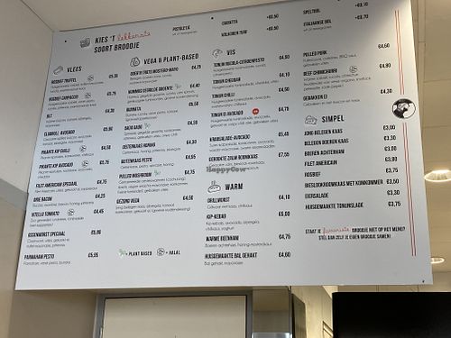 Menu as of June 2025  at Drs A Belegde Broodjes in Leiden