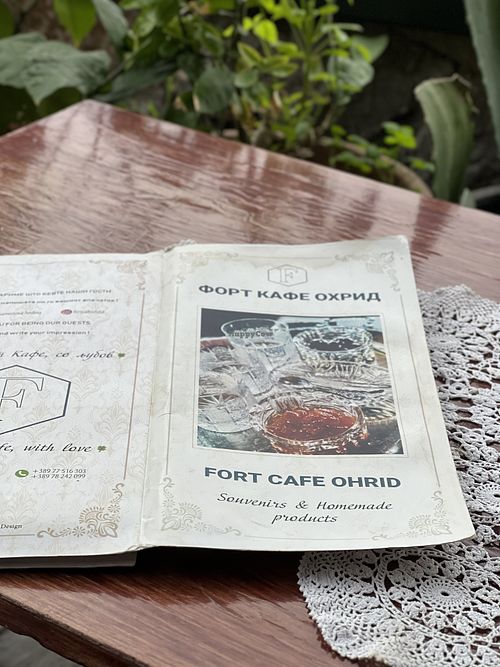 Menu  at Fort Cade Ohrid in Ohrid