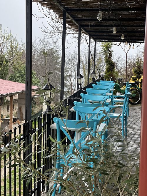Outside sitting lake view   at Fort Cade Ohrid in Ohrid