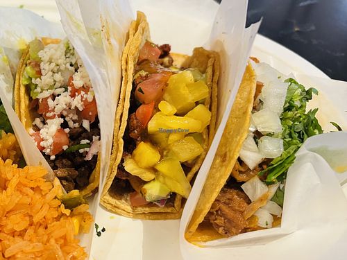 Taco trio - Asada, Pastor and Birria  at Tacotarian - Miracle Mile in Las Vegas