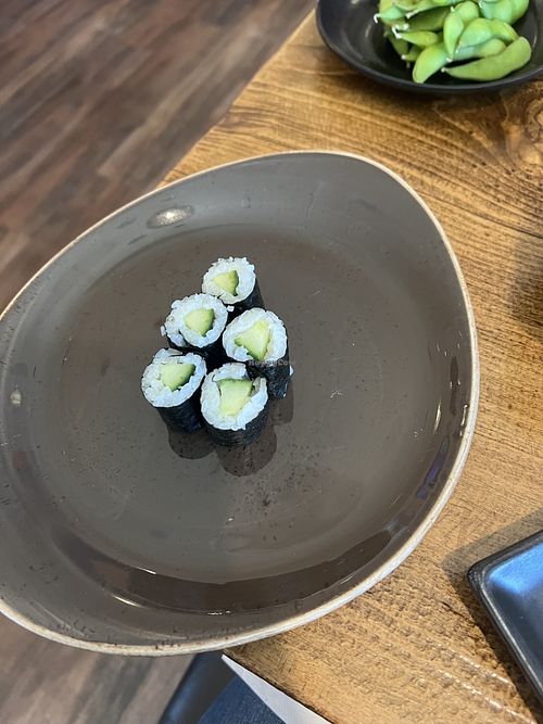 Cucumber roll. Sorry took a bite before before taking the photo  at Mikuni  in Roseville