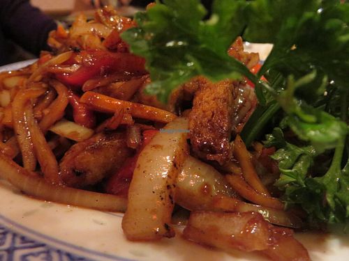 V11 Tofu Szechuan (tofu with bamboo, carrots and peppers, spicy) at Hongkong Imbiss in Saarbrucken