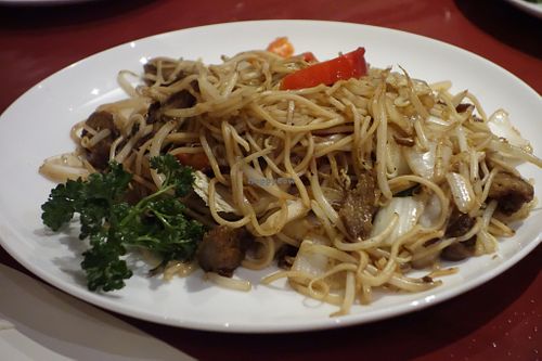 A10 Fried Noodles with soy and vegetables (vegan) at Hongkong Imbiss in Saarbrucken