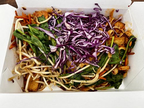 fresh noodles with tofu and veggies (spicy!)  at Stretch The Noodle in Portland