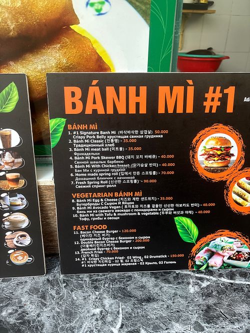 Lots of option. Veg ones are under header  at Bánh Mì #1 in Nha Trang