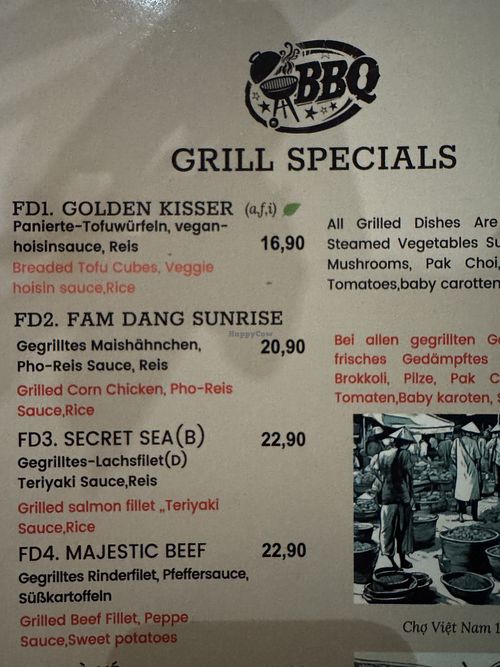 Menu (Grill Specials).  at Pho Reis in Berlin