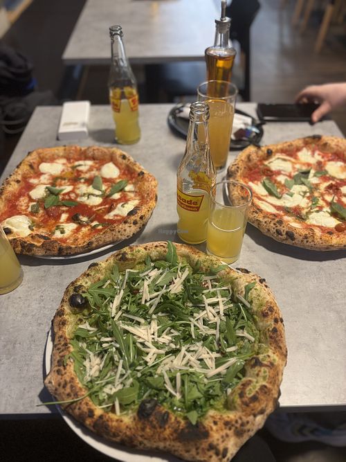 Pizza Margherita (2x), Pizza Verdi  at REMO Nordbahn Pizza in Vienna