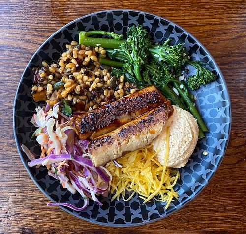 Spicy rice bowl with VG chkn  at Nando's in Castleford