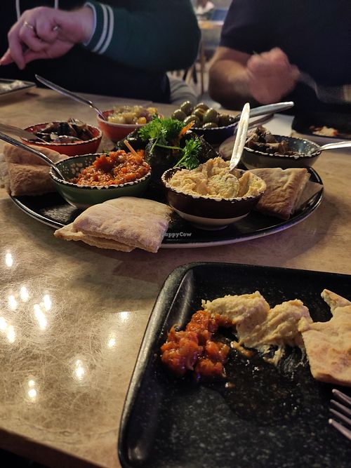 vegan platter at Afiyet Restaurant in Stockport