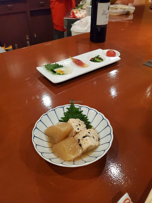 Vegan OBANZAI (Tofu ganmodoki) at Snack Bar Tsunagu in Kyoto