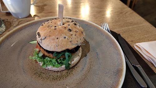 kimchi burger at Stau in Davos