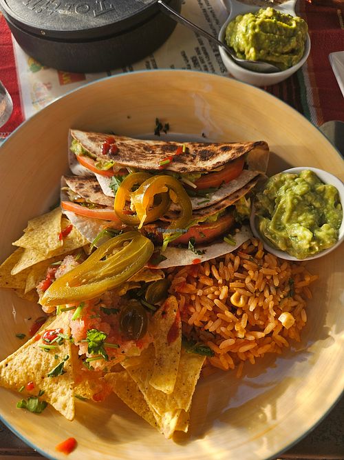 Veggie quesadillas, homemade guacamole and salsa at My Mexican Lounge  in Tenerife