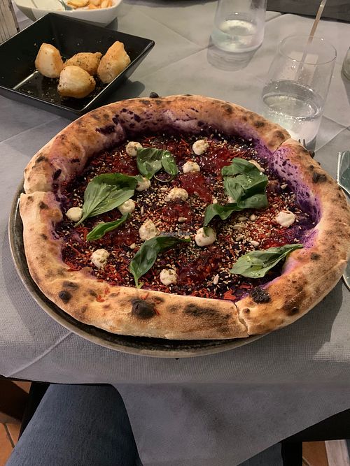 We were very happy with the vegan pizza! Delicious and experimental. Nice staff. Can recommend as the area is otherwise pretty vegan-arid. at Madi - No Ordinary Pizza in Vibo Valentia
