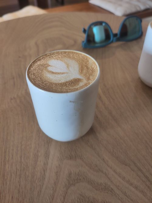 Oat flat white at The Organic Way in Ericeira