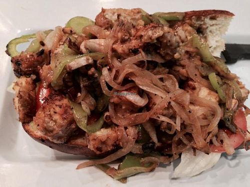 tempeh hoagie (vegan) at Mellow Mushroom in Chattanooga