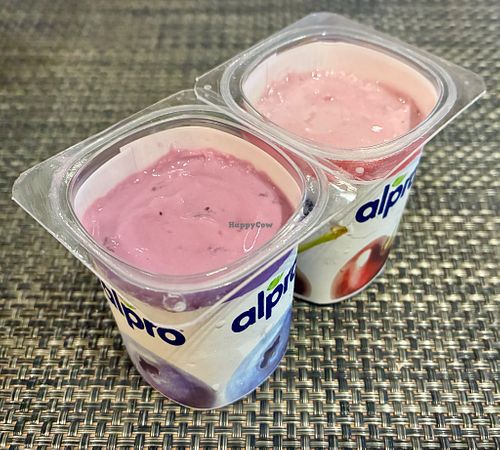 Alpro yoghurts at Podium Restaurant and Bar in Manchester