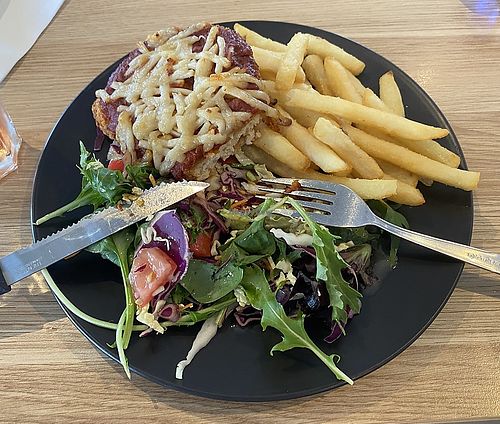 Plant-based Parma is good.  at Berowra Village Tavern in Berowra Heights