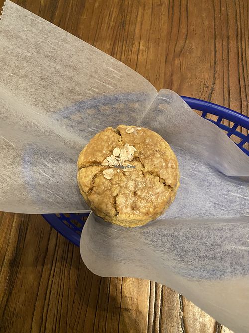 Vegan maple oat scone  at Mookie's at Mugford in Marblehead