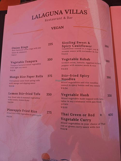 For the vegan at Cafe Nemo at Lalaguna Villas in Laguna