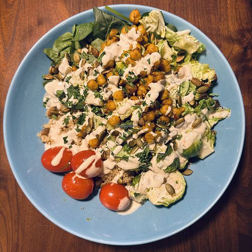 Warm Brussel Tahini Bowl (meal kit)  at Sorry I've Got Plants in Toronto