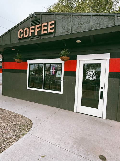 Outside of cafe  at Más Café in Moab