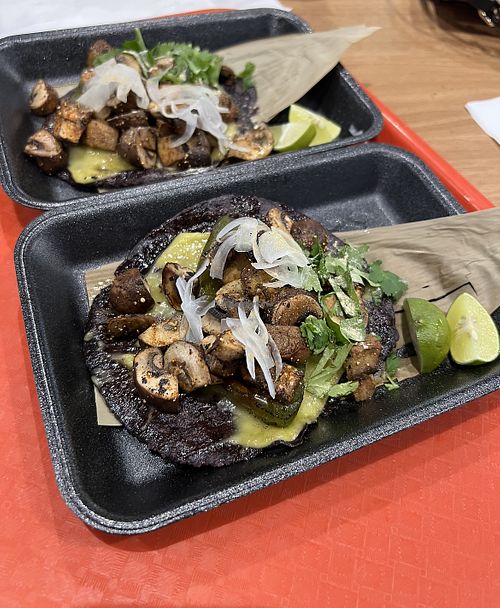 Vegan laab (mushroom) tacos   at Mi Asia in El Paso