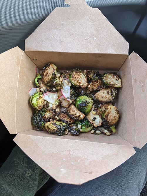 Brussel Sprouts appetizer with no cheese - Vegan! at Robin's Restaurant in Cambria