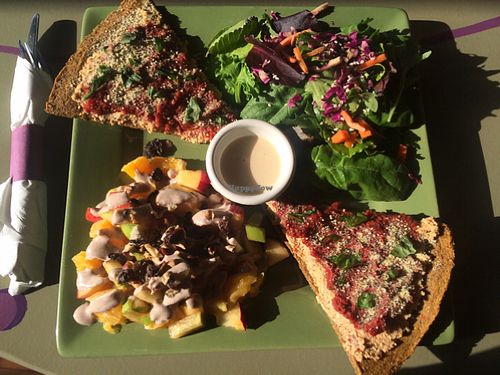 pizza! at Healthy Sins Vegan Cafe in Lockport