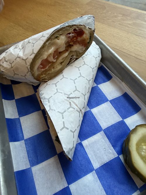 tomato mozzarella vegan  at Vanilla Gorilla Cafe in New York City
