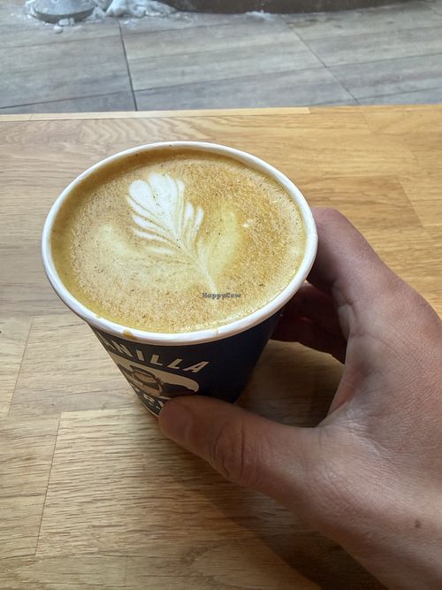 golden latte vegan  at Vanilla Gorilla Cafe in New York City