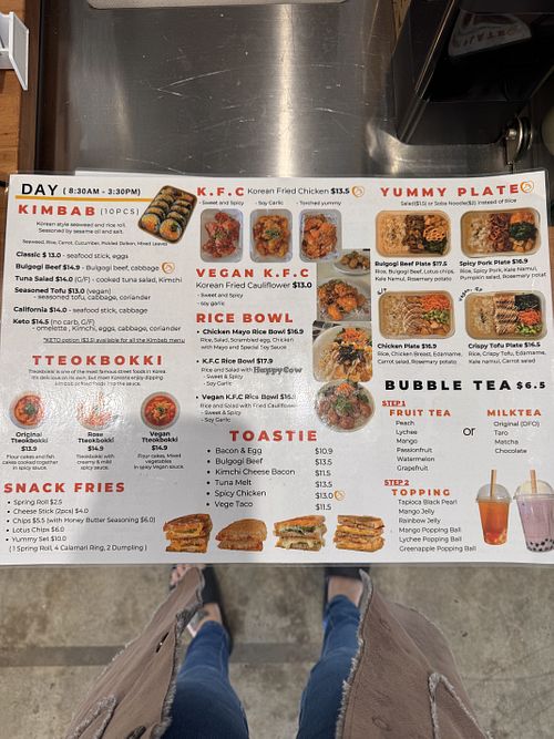 Menu  at Cafe Yummy in Bokarina