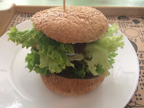 Seitan burger  at Nova Krova in Krakow