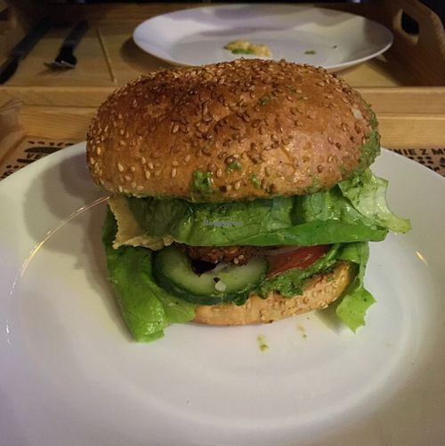Falafel burger (with vegan mayo) at Nova Krova in Krakow