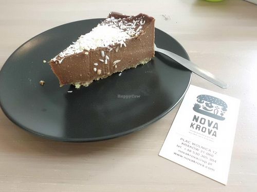chocolate cake, bit stiff, but still very tasty! at Nova Krova in Krakow