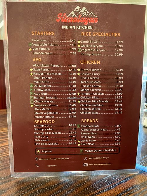  at Himalayan Indian Kitchen in Apple Valley