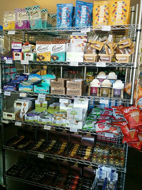 One of the sweets displays at Animal Place's Vegan Republic in Berkeley