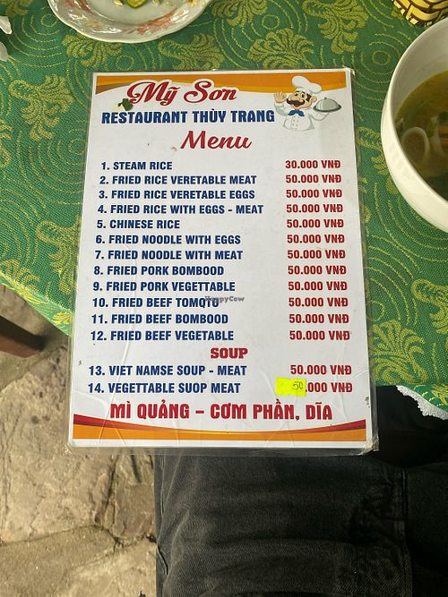 Speisekarte  at Restaurant Thuỳ Trang in Quang Nam