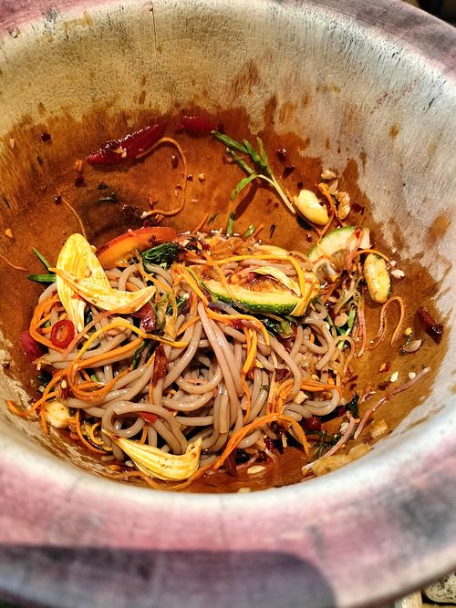 The salad was amazing!! And literally pounded together in front of you at Siqian Plateau Yunnan Juntang in Chengdu