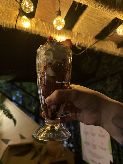 Strawberries, bananas and cream  at La CATfeteria in Bucaramanga