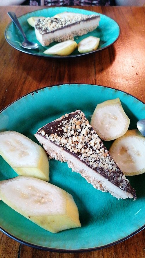 Vegan snickers cheesecake at Como En Mi Casa in Puerto Viejo De Talamanca