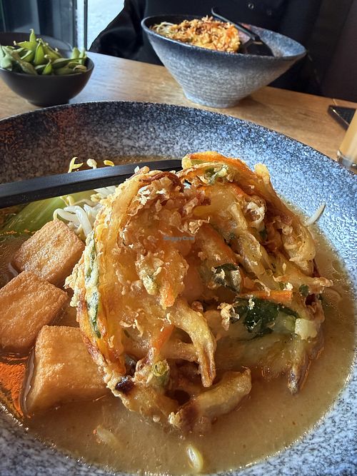 soup w/ fried veggies (tempura)  at Takumi in Duisburg
