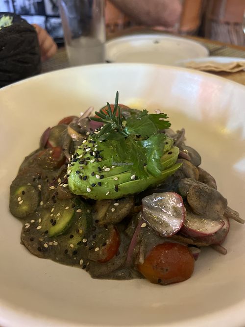 Aguachile con hongos. Muy picante  at La Fonda Cholula in Tequila
