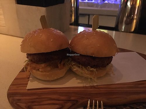 there were 3... Impossible Burger Sliders at Wynn Hotel - Andrea's in Las Vegas