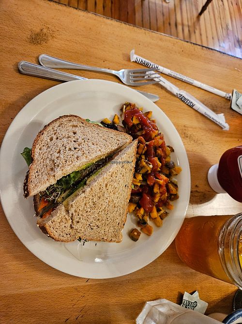 The Powerhouse sandwich comes with side, I ordered with sweet potato hash at Nectar Cafe & Juice Bar  in Millsboro