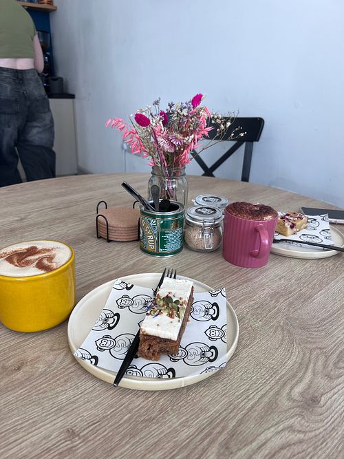 Chai latte and carrot cake  at Ginger Monkey Number 31  in Chester