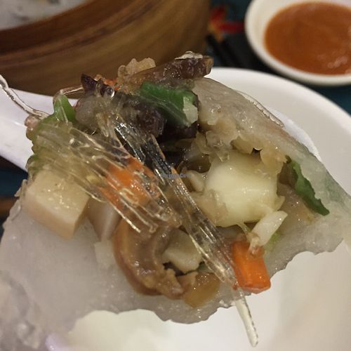 Steamed dumplings (with mock shark's fin) at Benzhen Vegetarian in Hong Kong Island