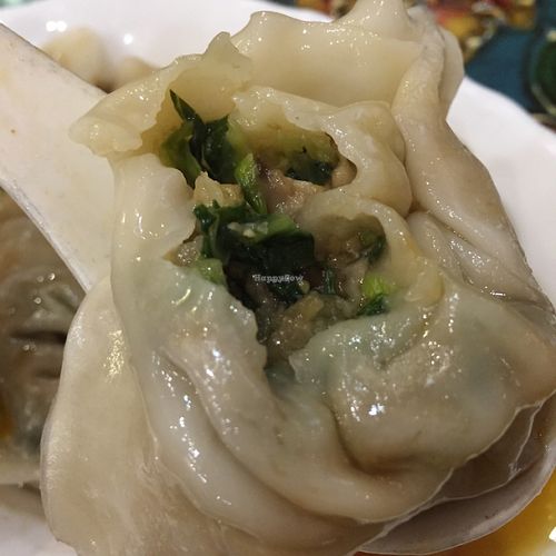Sichuan spicy dumplings at Benzhen Vegetarian in Hong Kong Island
