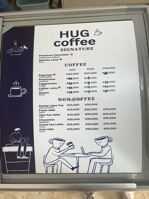 Menu  at HUG Coffee in Pakse